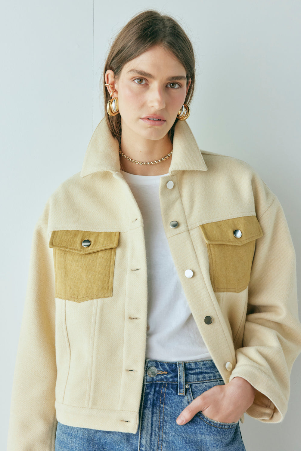 Elani Trucker Jacket Oat
