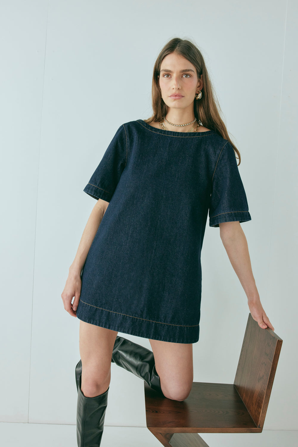 Peyton Denim Mini Dress Indigo