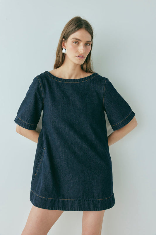 Peyton Denim Mini Dress Indigo