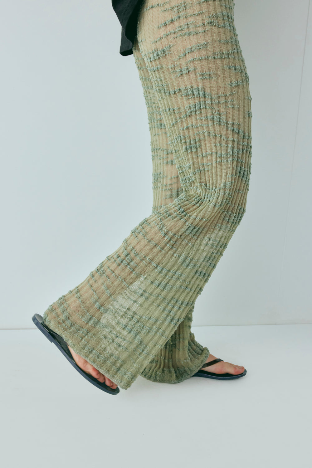 Aliya Knit Flare Pants Khaki