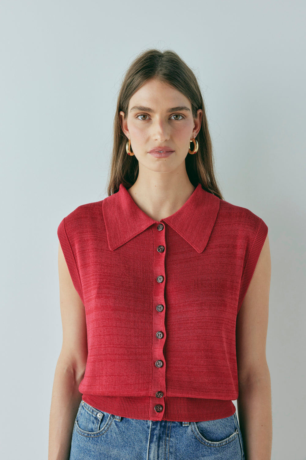 Aubrey Knit Top Red
