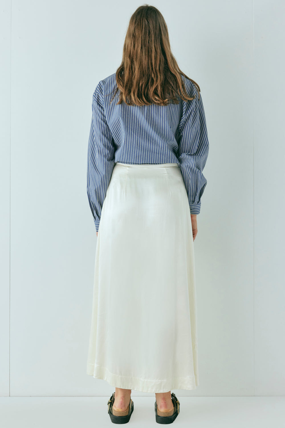 Luel Satin Maxi Skirt Cream