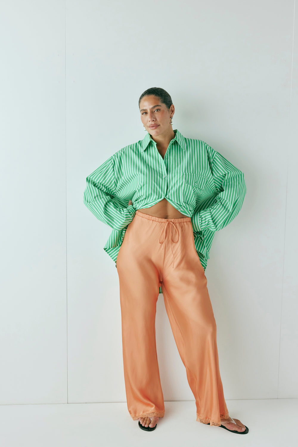 Josefin Satin Pants Peach