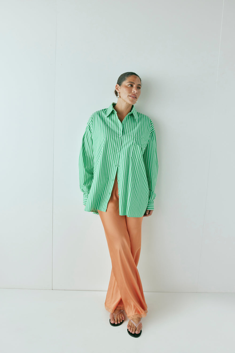 June Shirt Green Stripe