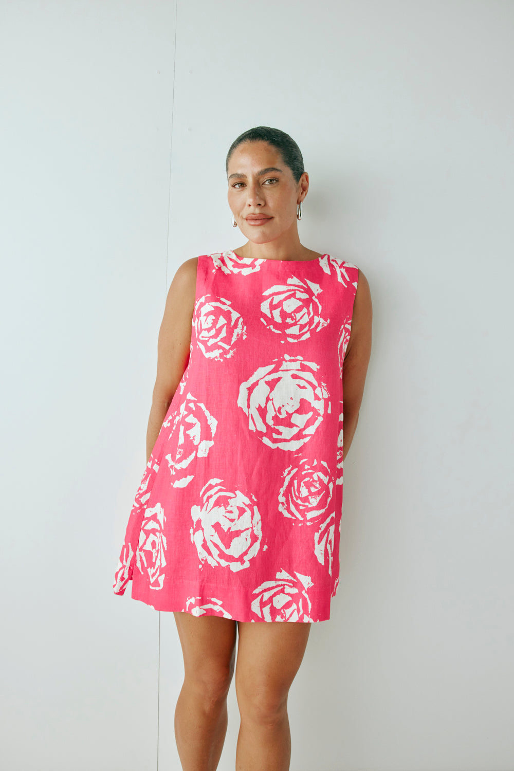 Aftersun Linen Mini Dress Rosa