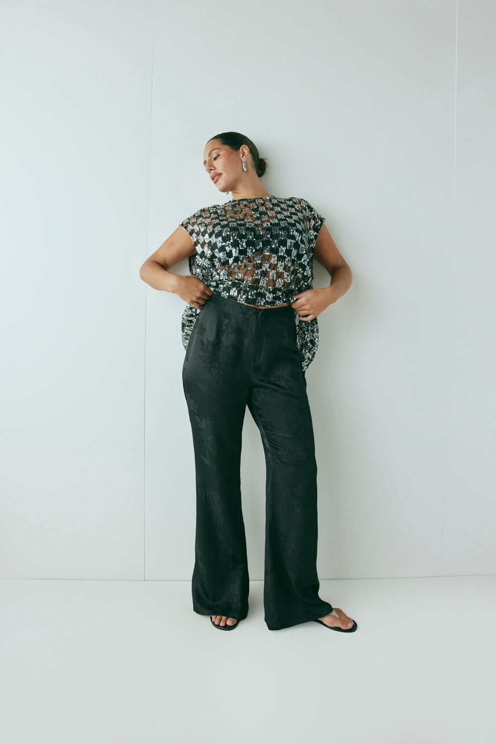 Matise Jacquard Flare Pants Black