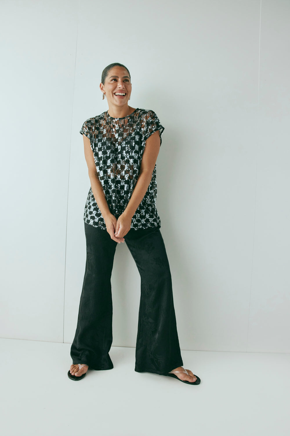Matise Jacquard Flare Pants Black