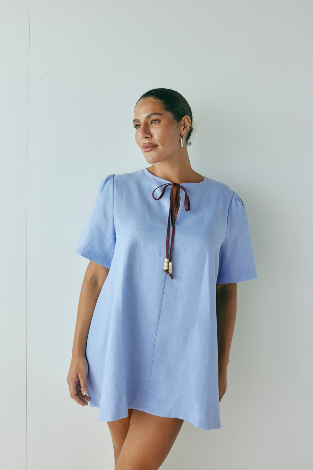 Olsen Linen Mini Dress Blue