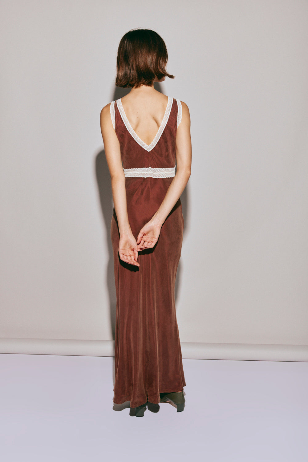 Meet Me On The Dance Floor Bias Cut Maxi Dress Umber