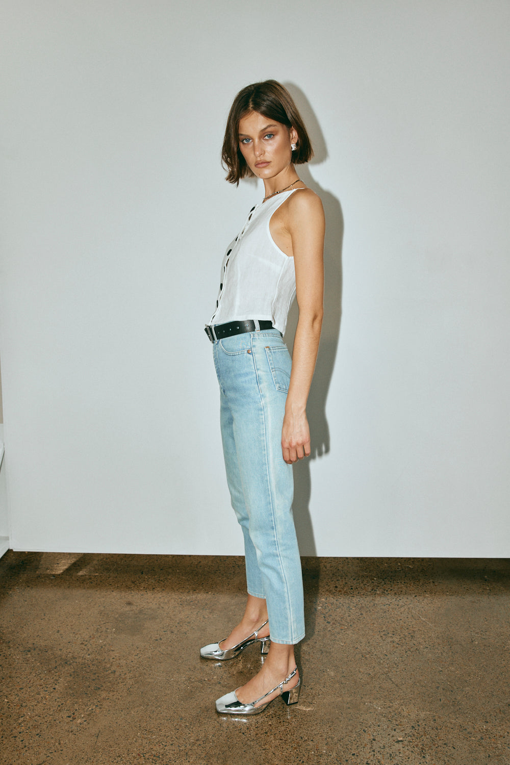 Rumi Linen Top White