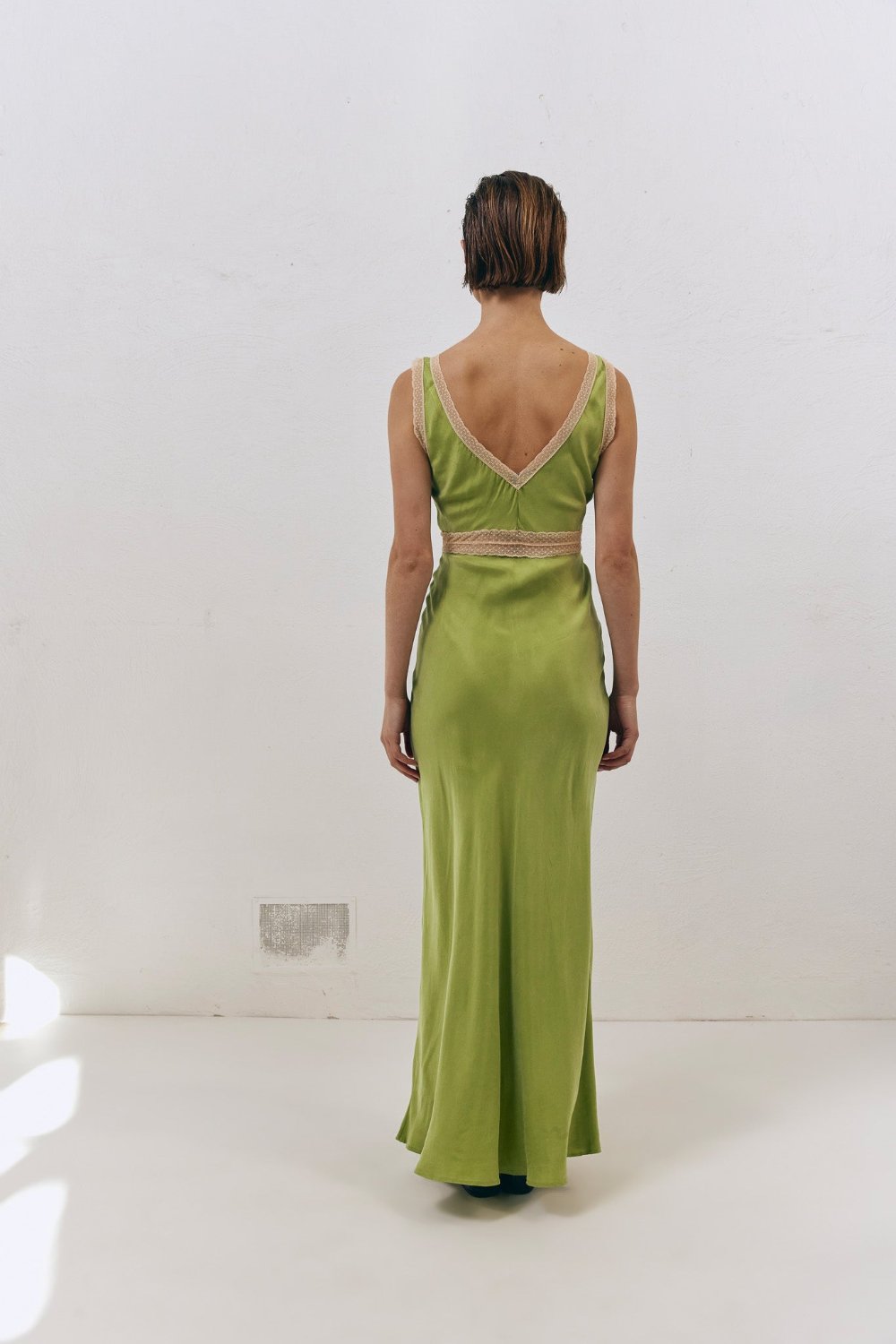 Meet Me On The Dance Floor Bias Cut Maxi Dress Lime