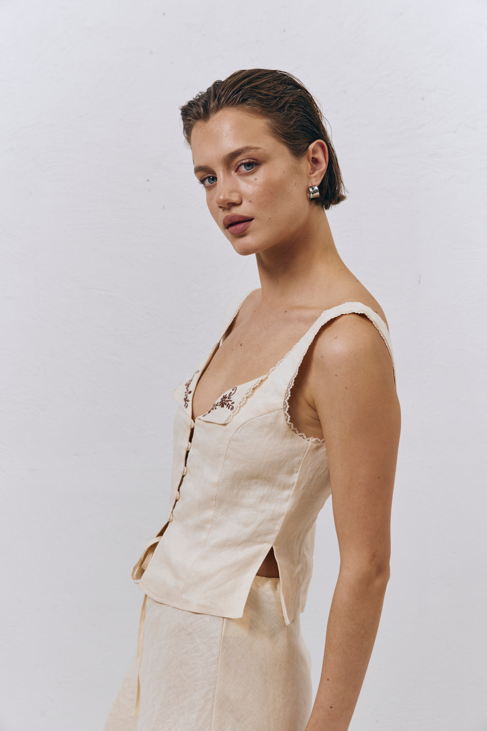 Loretta Linen Top Natural