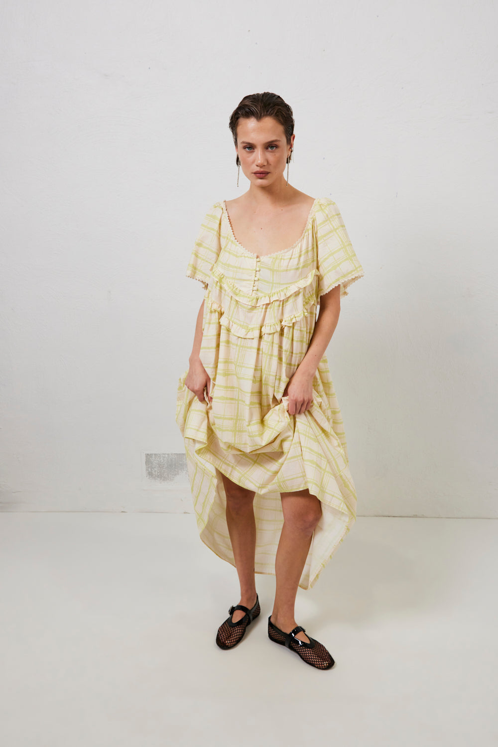 La Prairie Smock Midi Dress Check