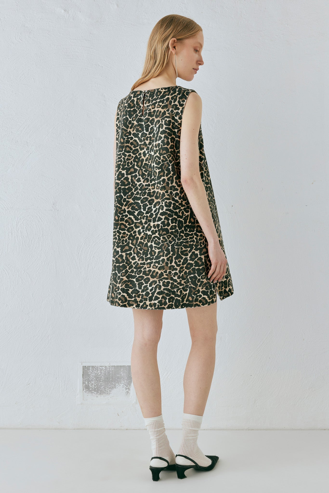 Zia Denim Mini Dress Leopard