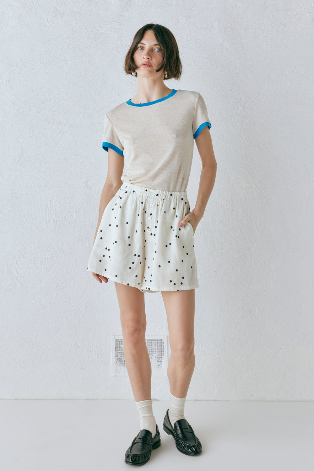 Eliza Linen Shorts Dot