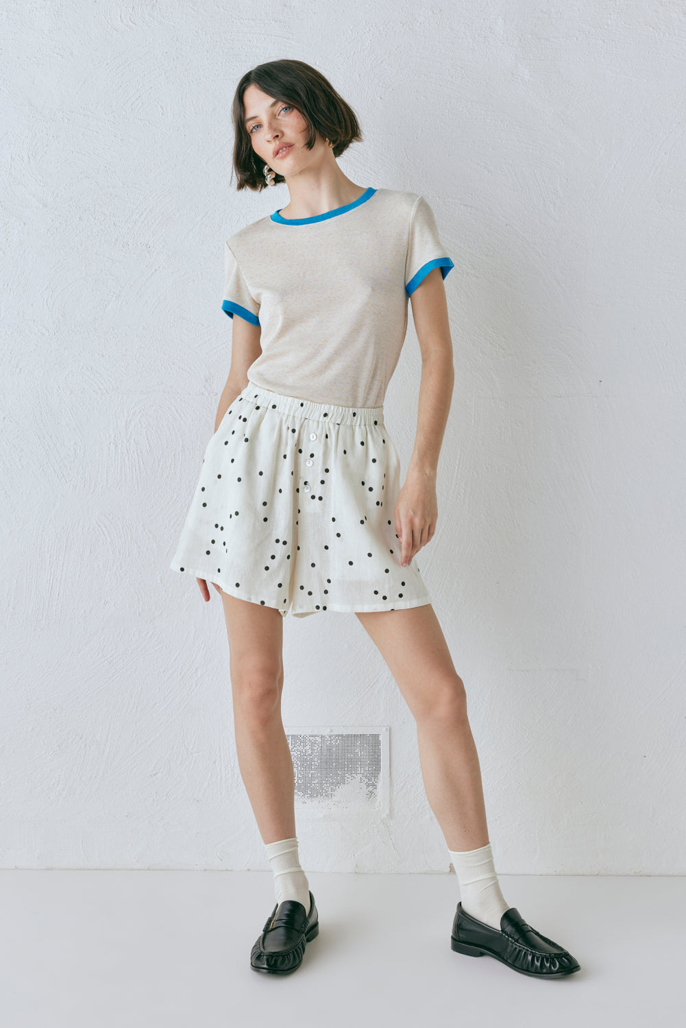 Eliza Linen Shorts Dot