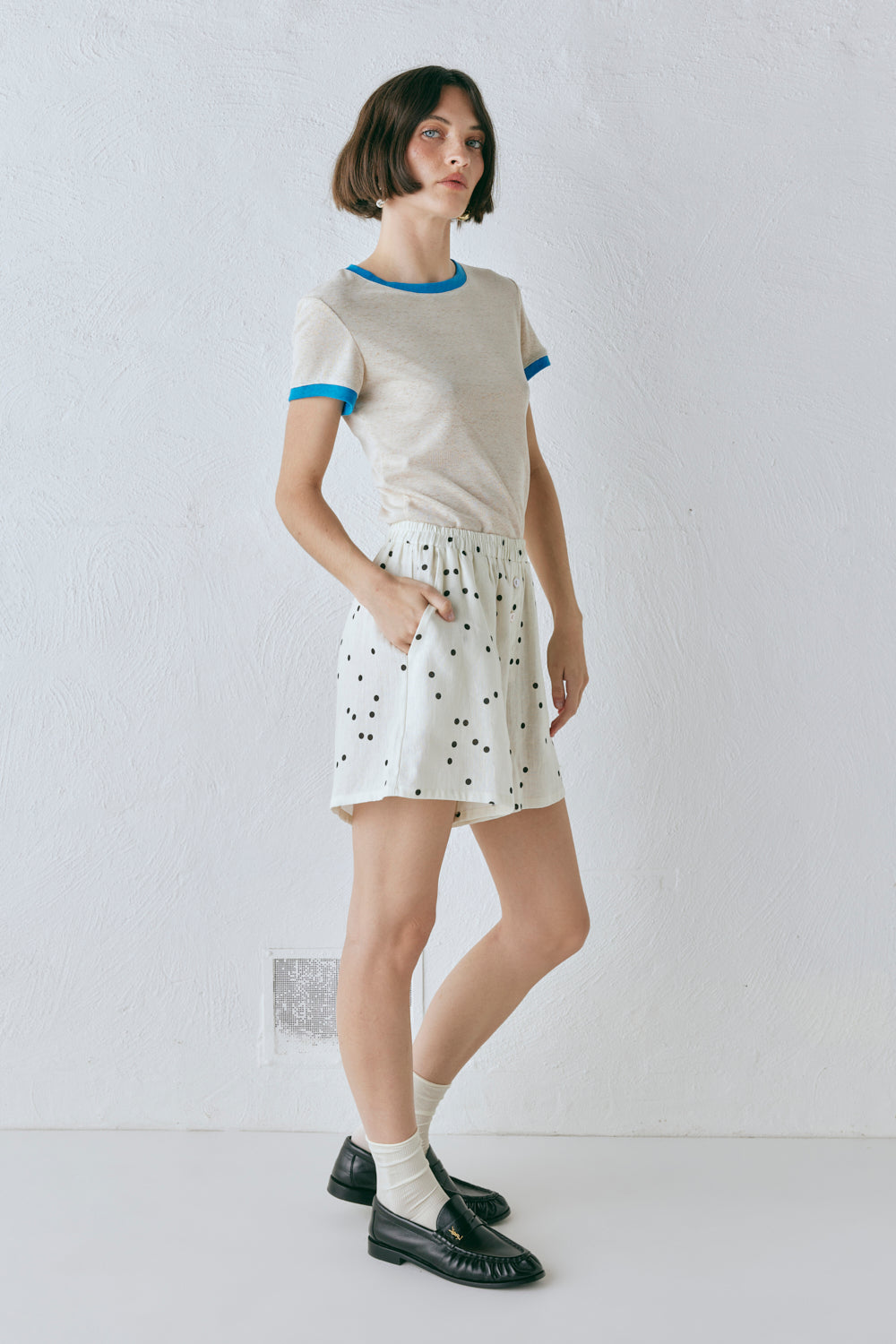 Eliza Linen Shorts Dot