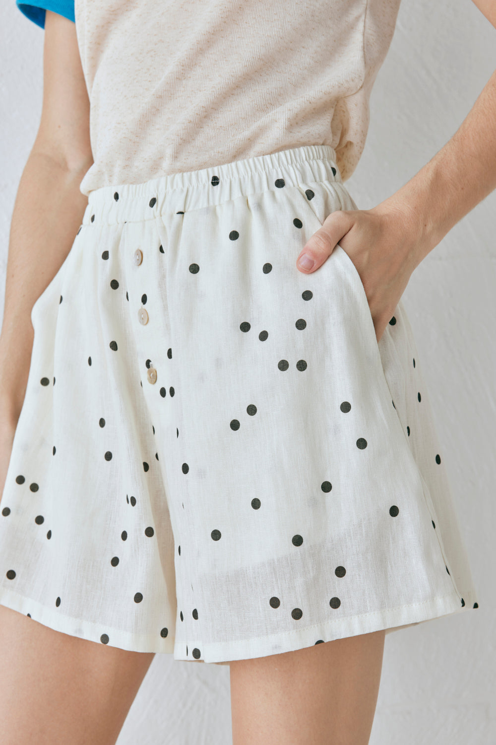 Eliza Linen Shorts Dot
