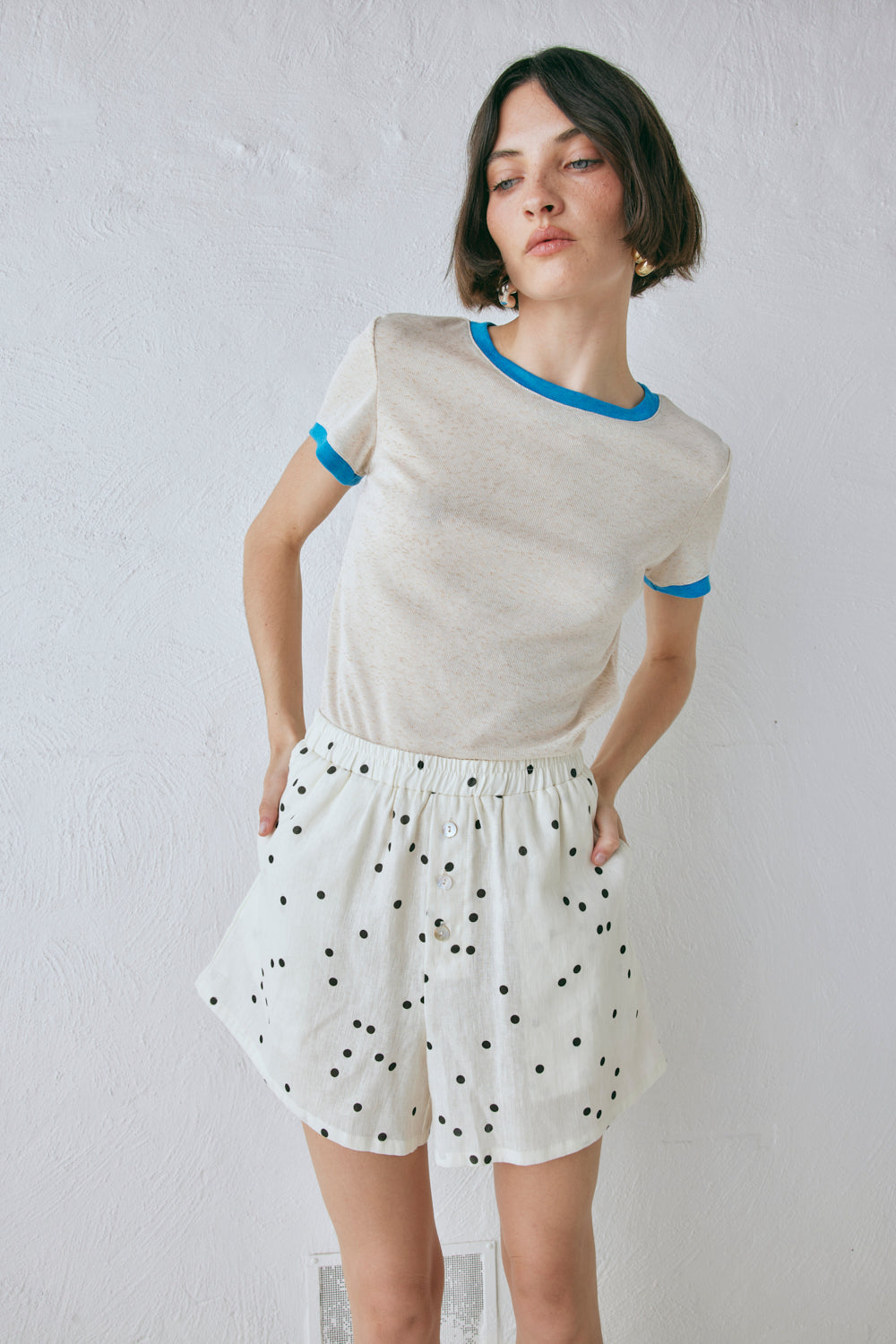 Eliza Linen Shorts Dot
