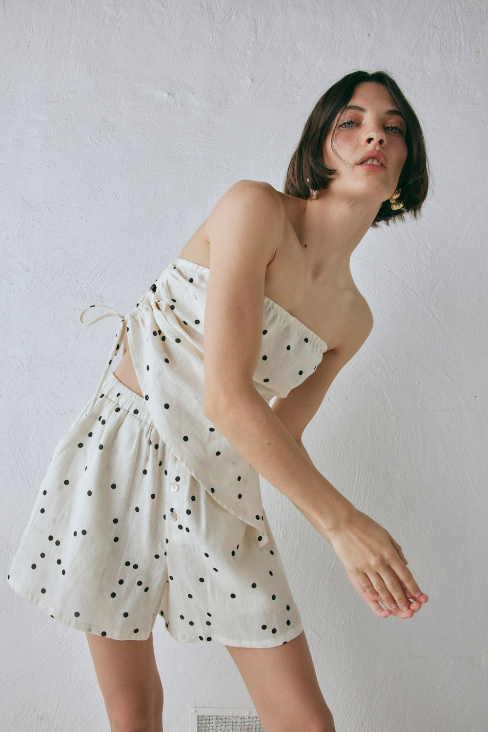 Eliza Linen Shorts Dot
