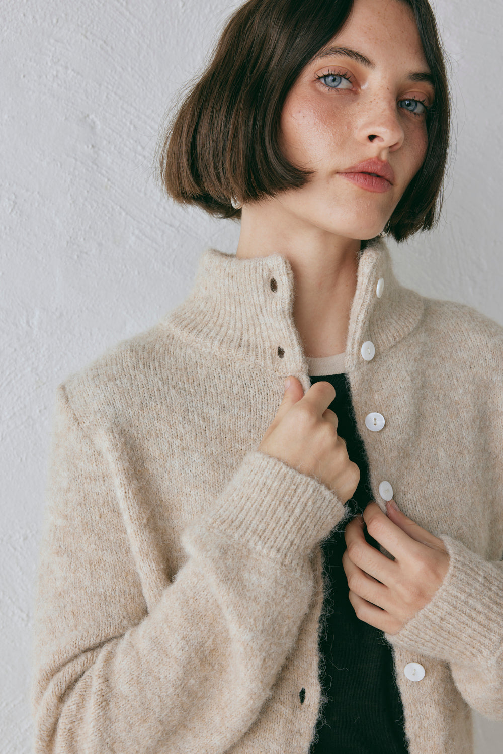 Henley Knit Cardigan Marle