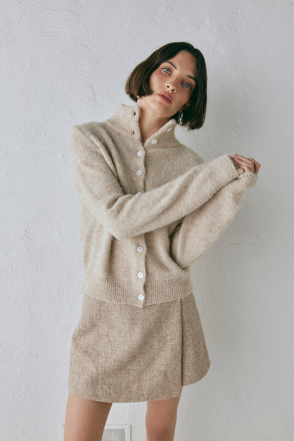 Henley Knit Cardigan Marle