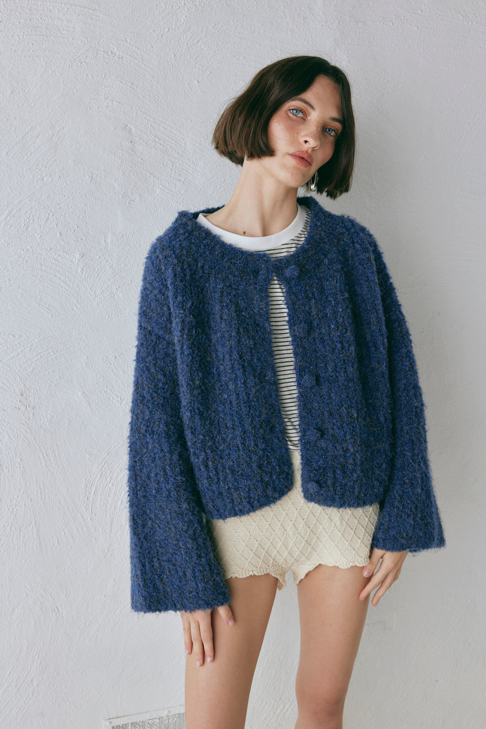 Lacy Knit Cardigan Marle