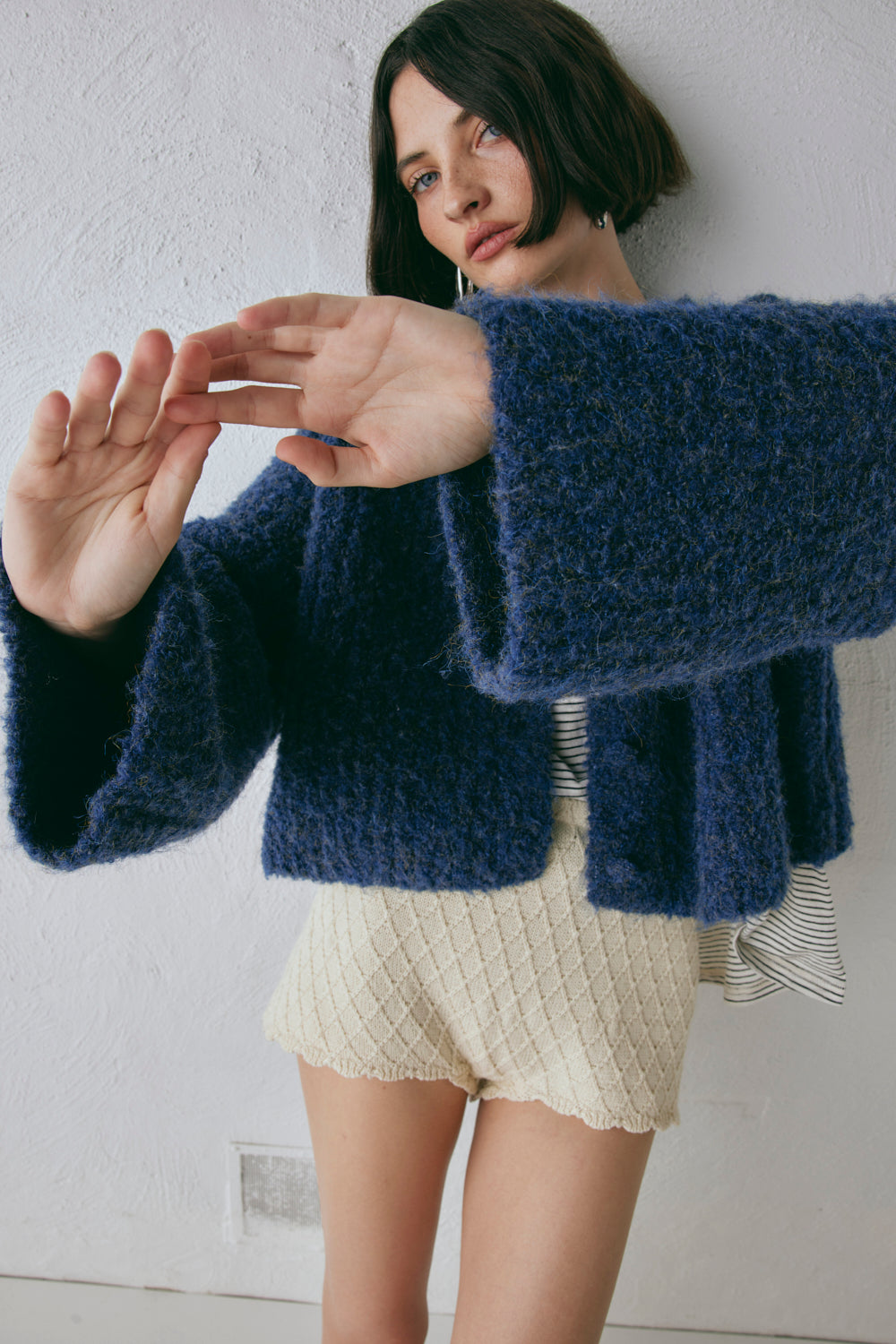 Lacy Knit Cardigan Marle