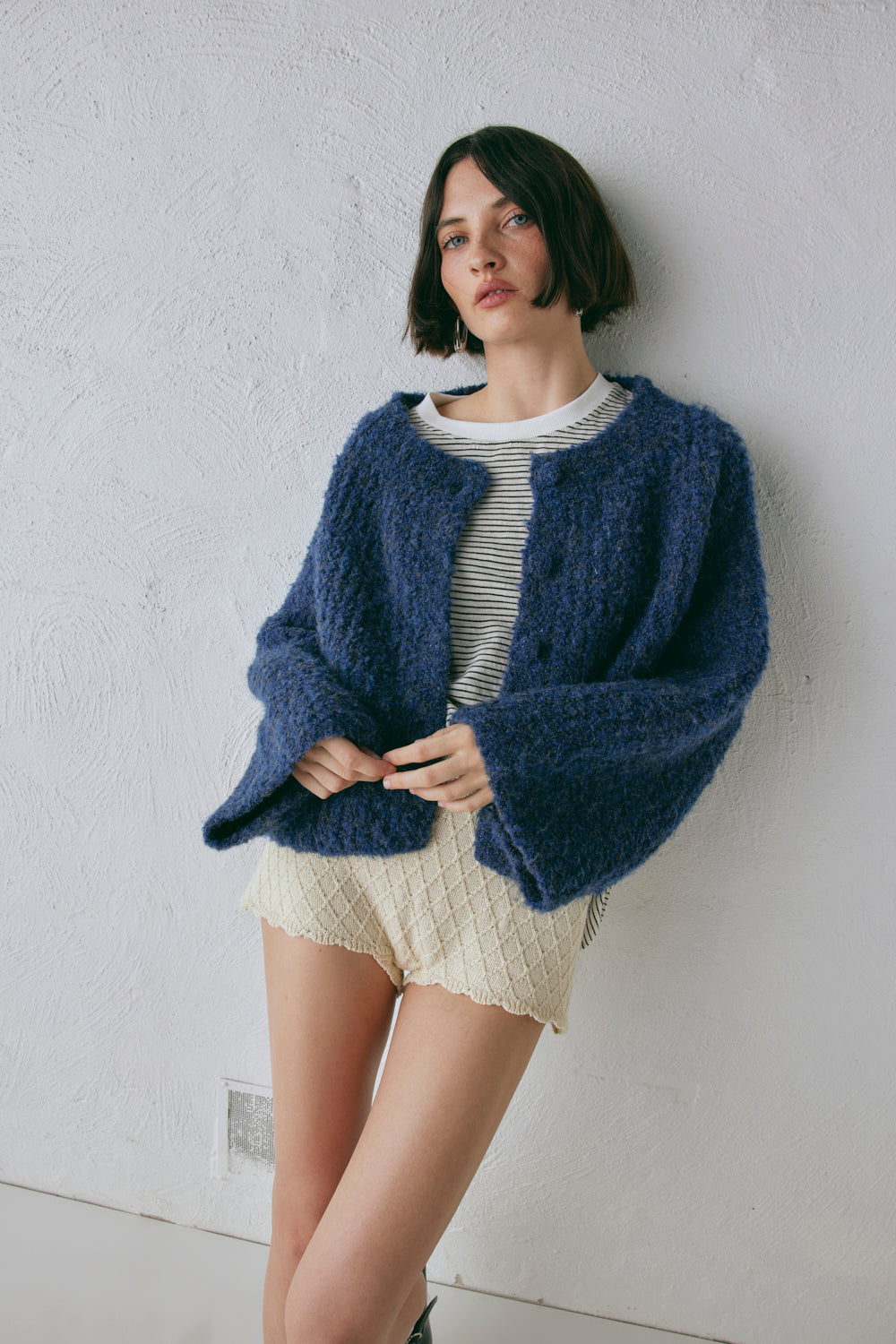 Lacy Knit Cardigan Marle