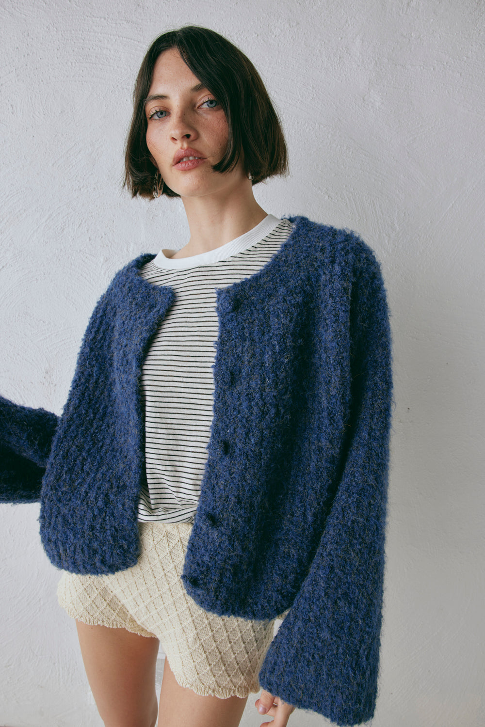 Lacy Knit Cardigan Marle