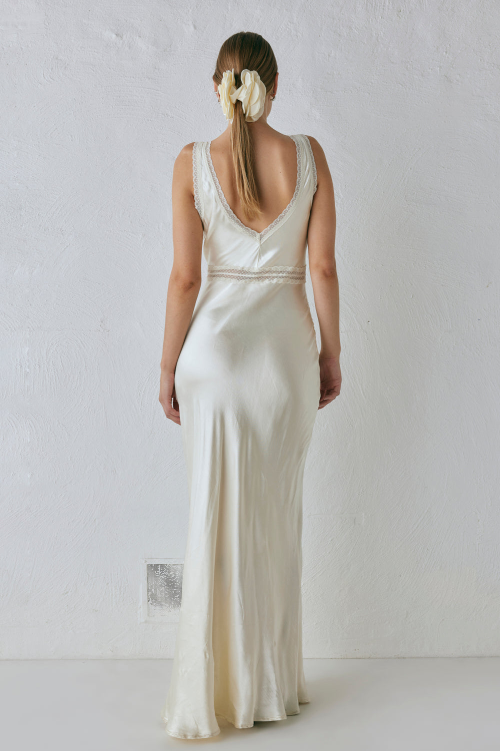 Meet Me On The Dance Floor Bias Cut Maxi Dress Cream