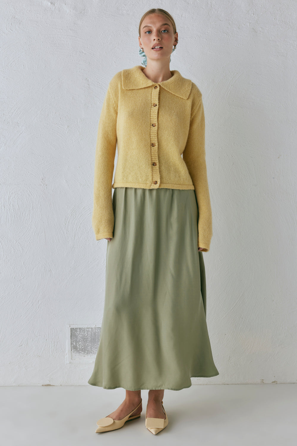 Avery Knit Cardigan Lemon