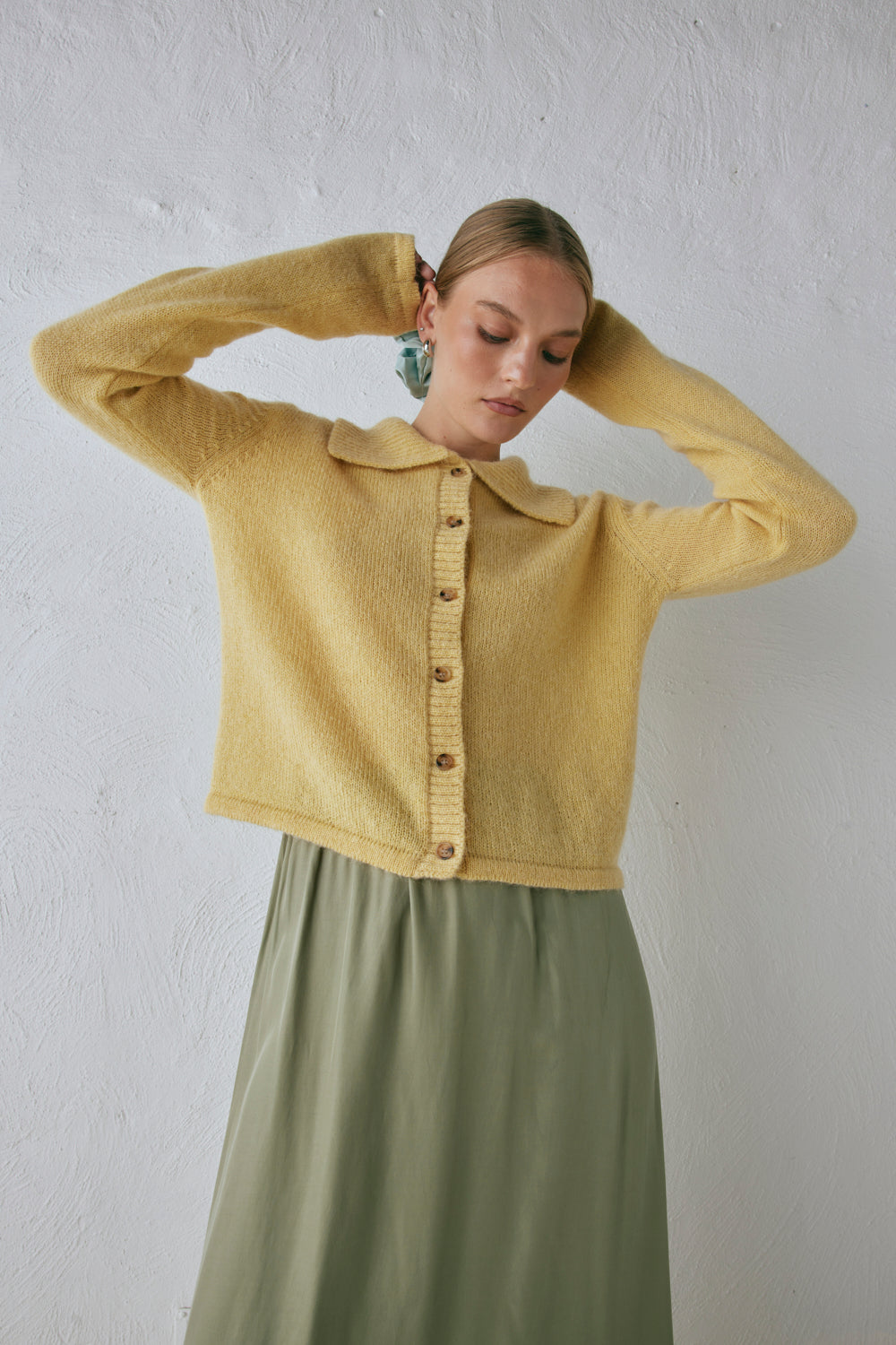 Avery Knit Cardigan Lemon