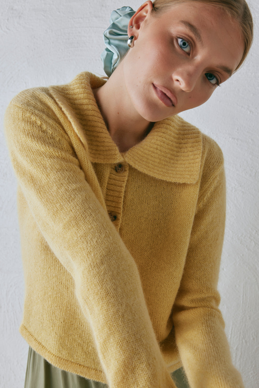 Avery Knit Cardigan Lemon