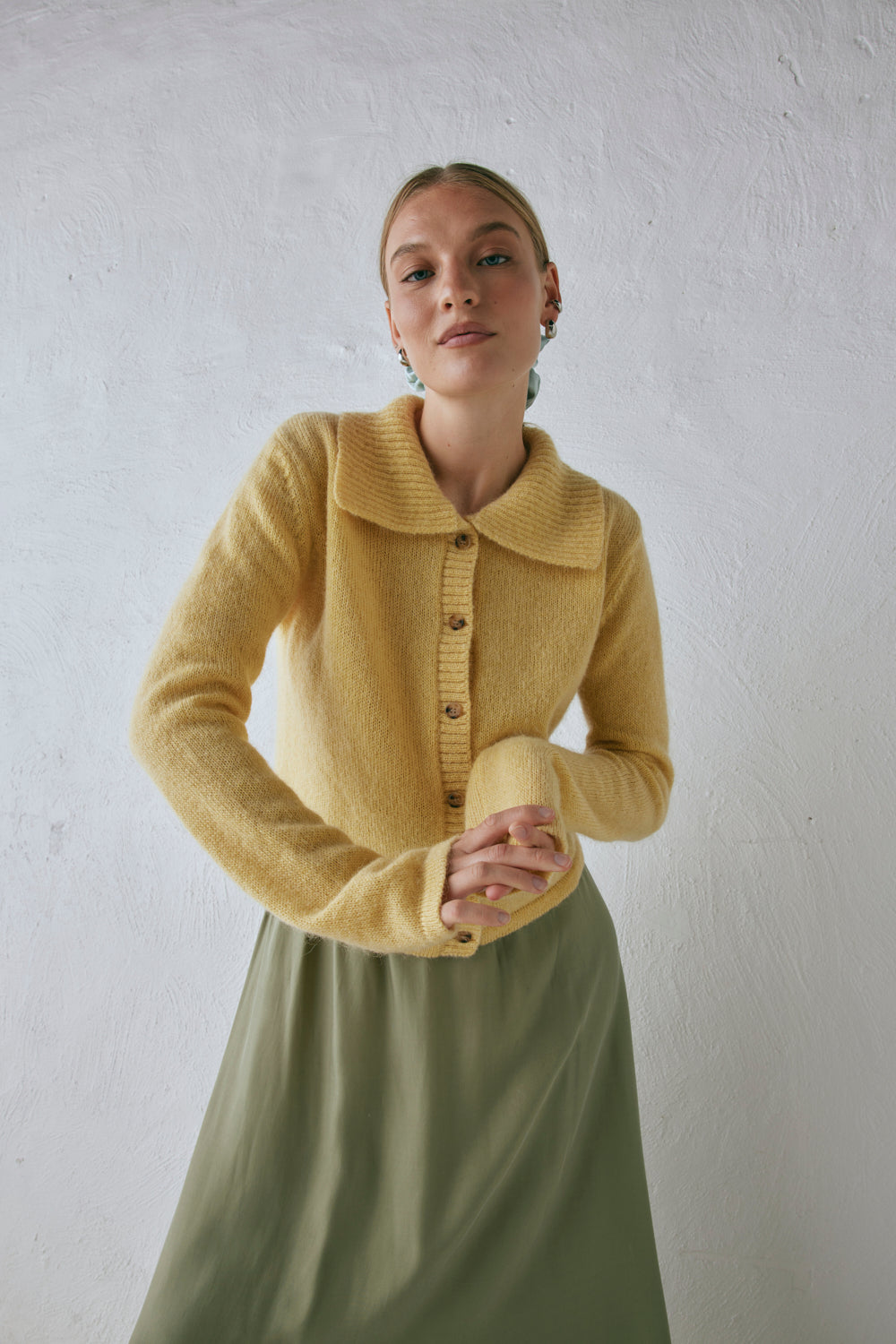 Avery Knit Cardigan Lemon