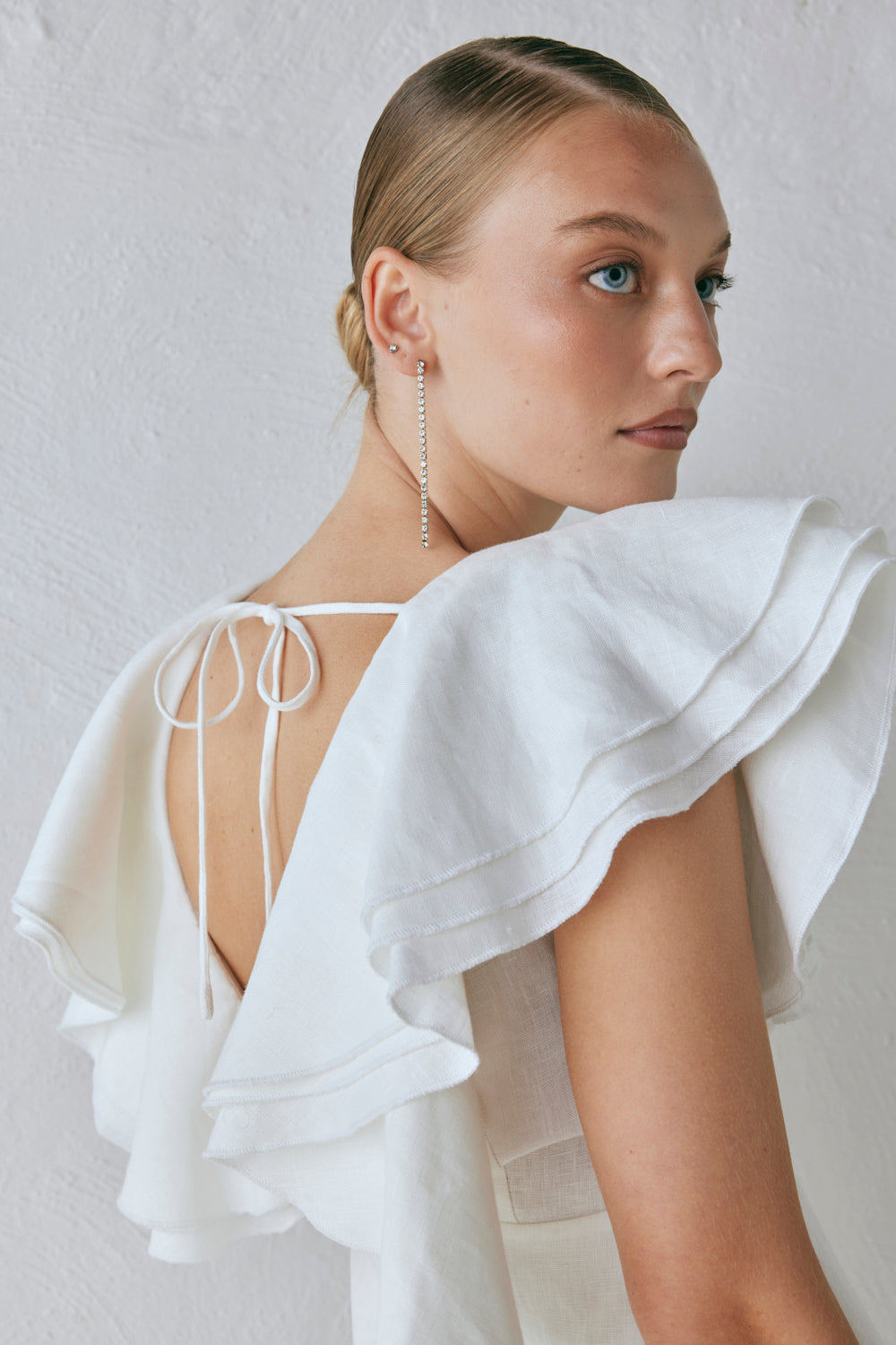 Party Nights Linen Mini Dress White