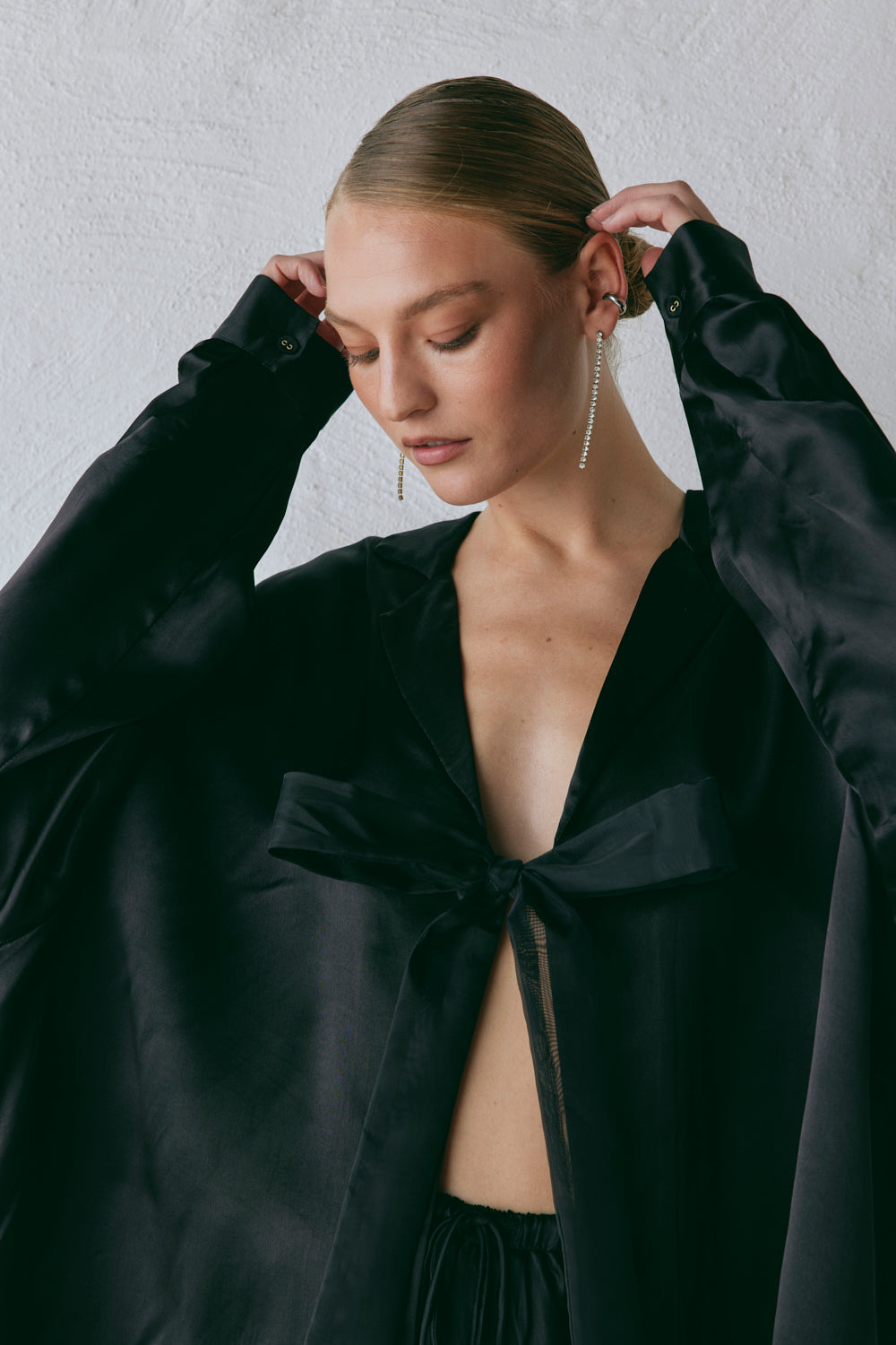 Rae Satin Top Black