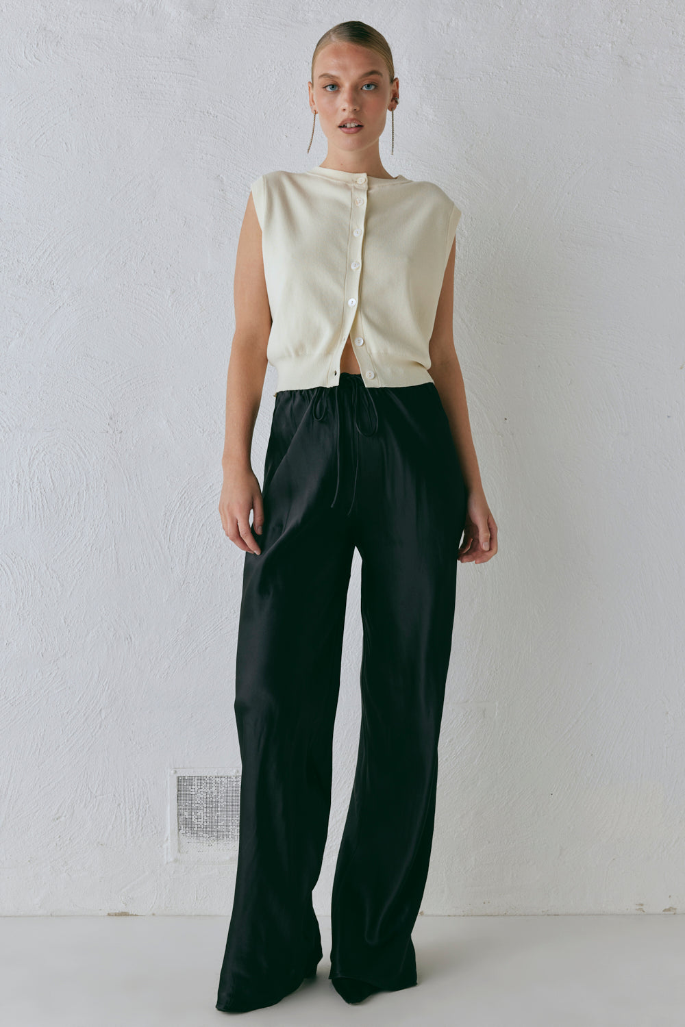 Rae Satin Pants Black