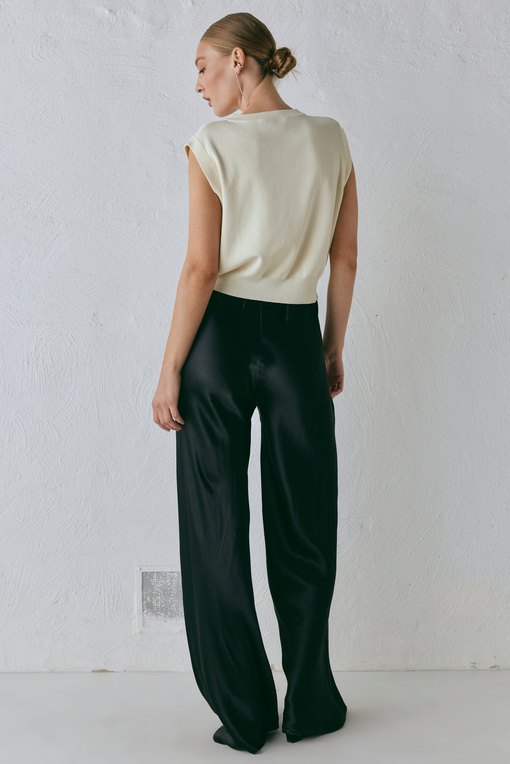 Rae Satin Pants Black