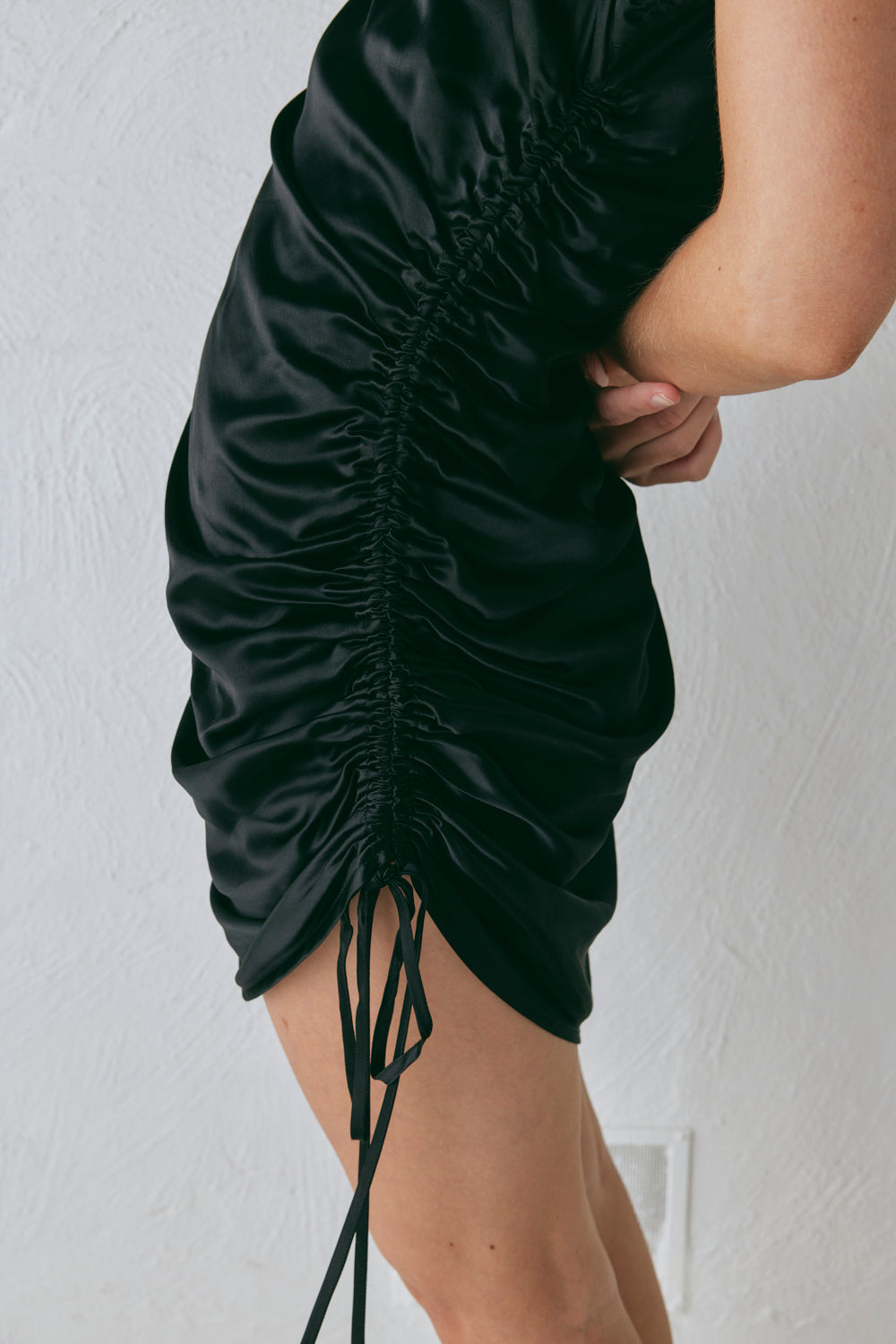 Dance Satin Mini Dress Black