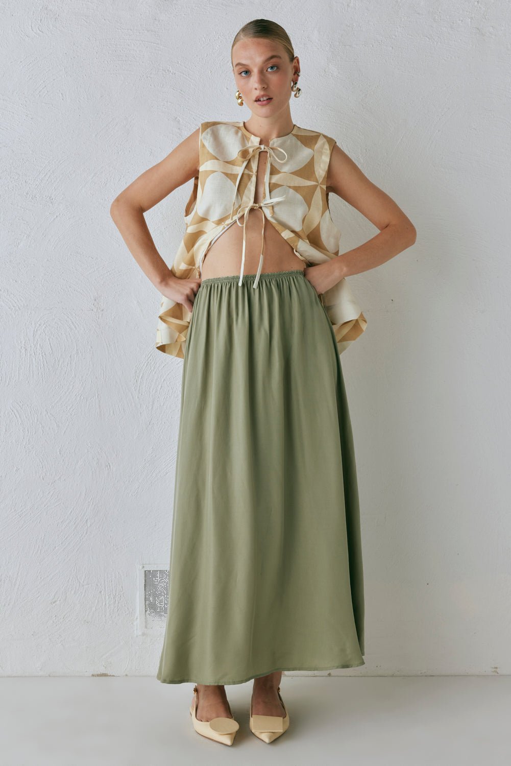 Solara Midi Skirt Sage