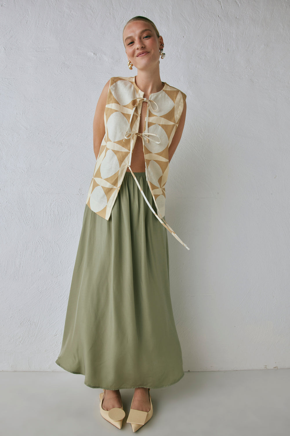 Solara Midi Skirt Sage