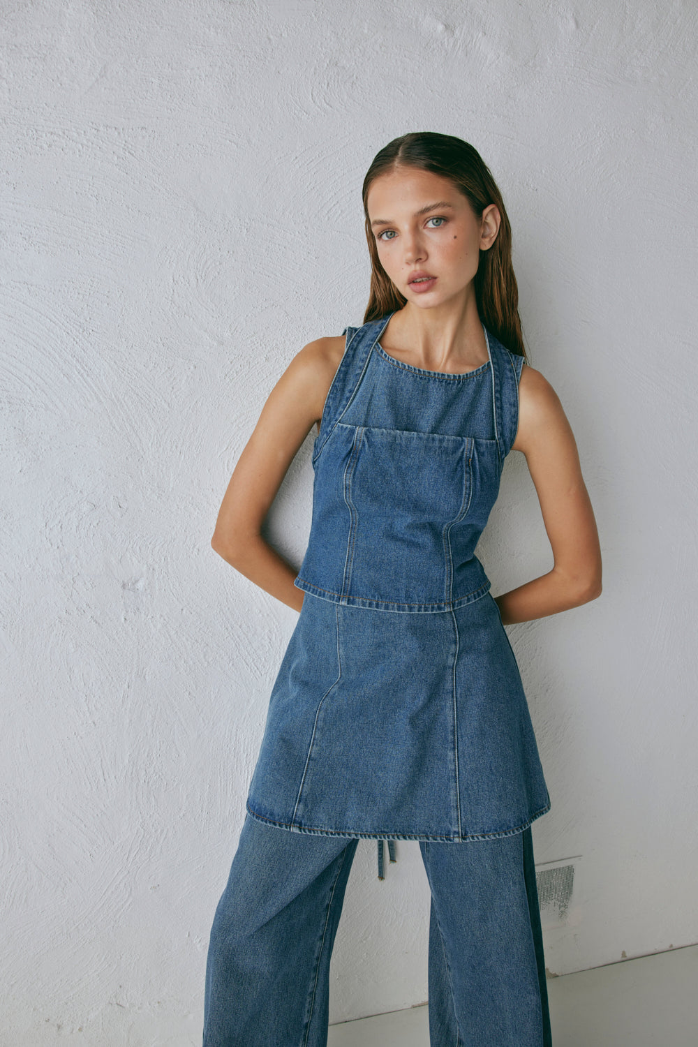 Chloe Denim Mini Dress Blue