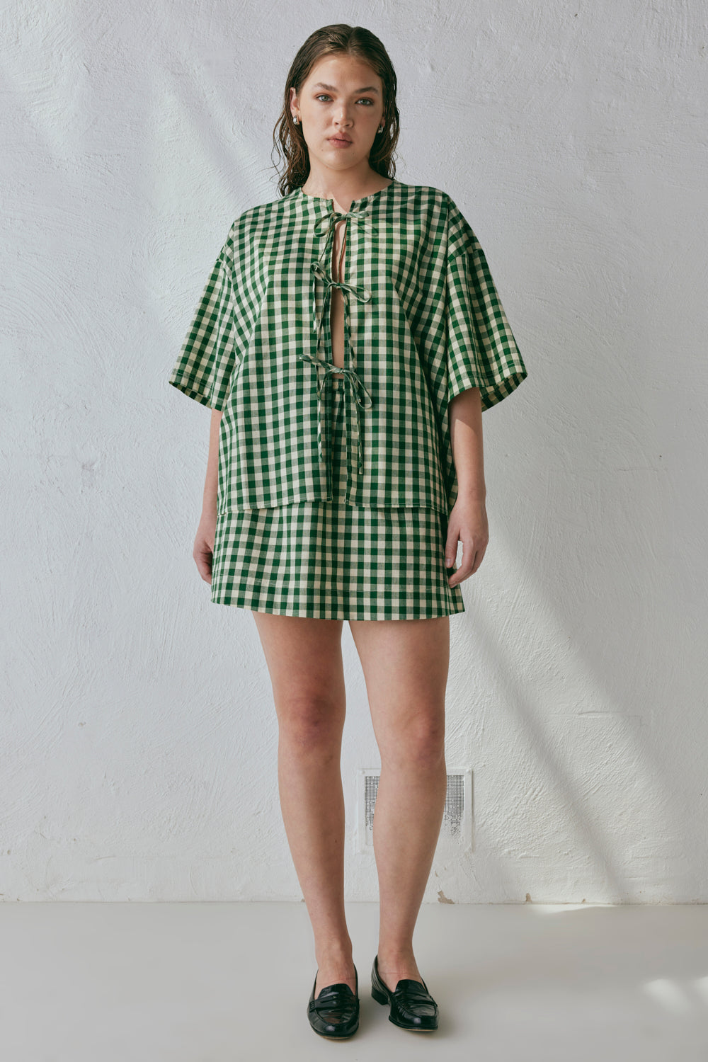 Naomi Smock Top Green Check