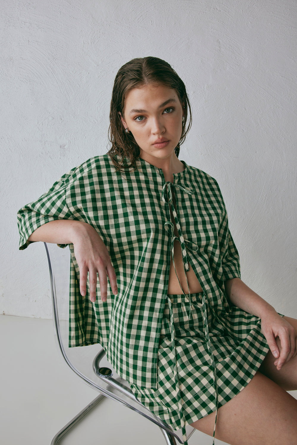 Elka Mini Skirt Green Check