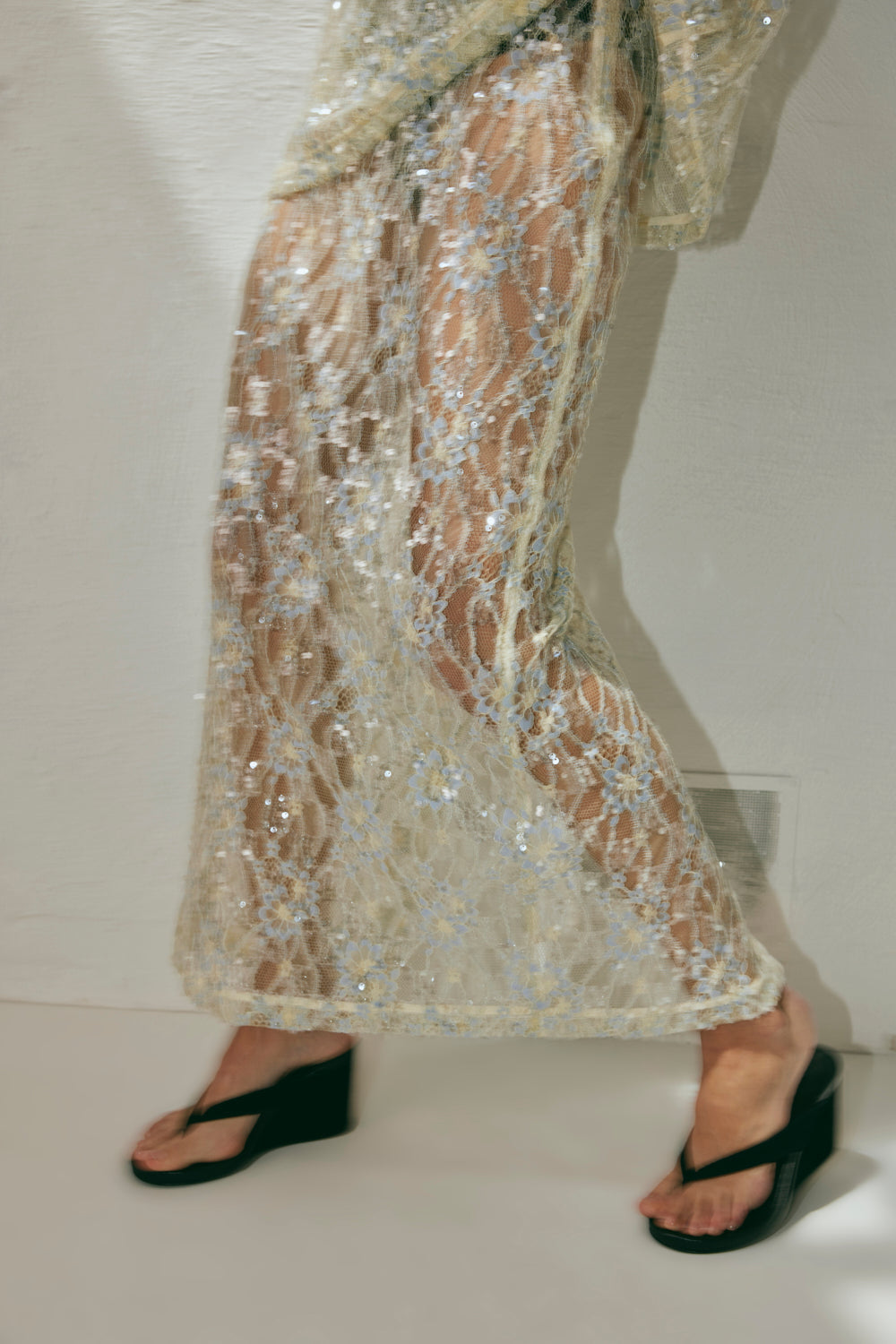 Devyn Sequin Midi Skirt Lace