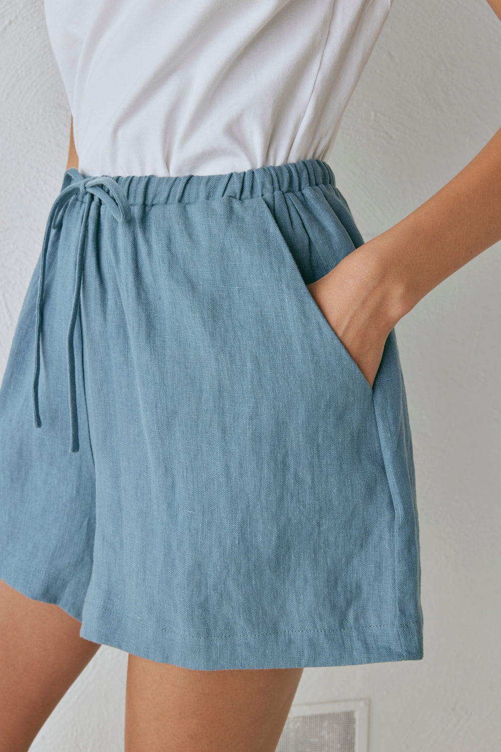 Annika Linen Shorts Lake