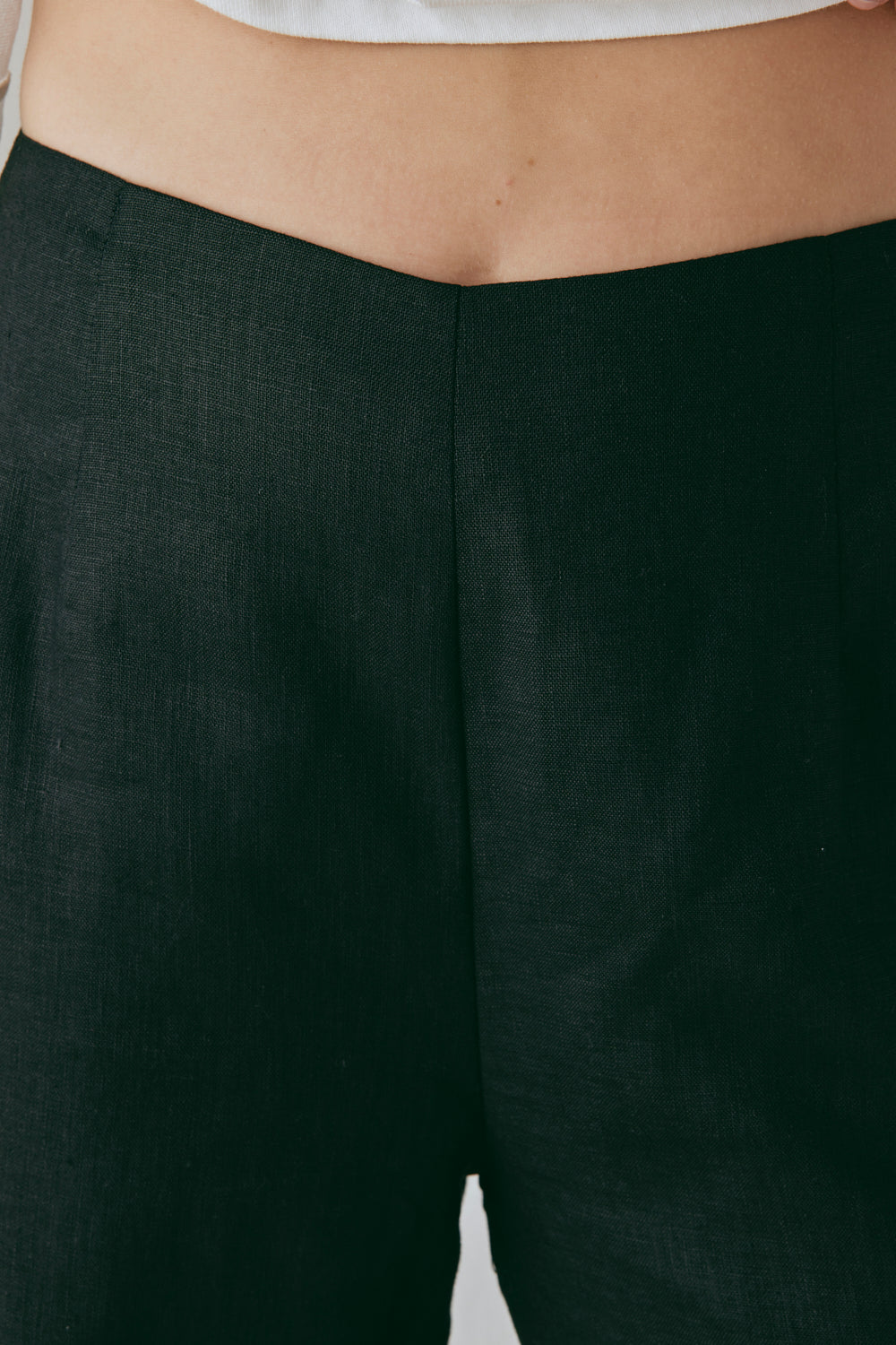 Tia Linen Pants Black
