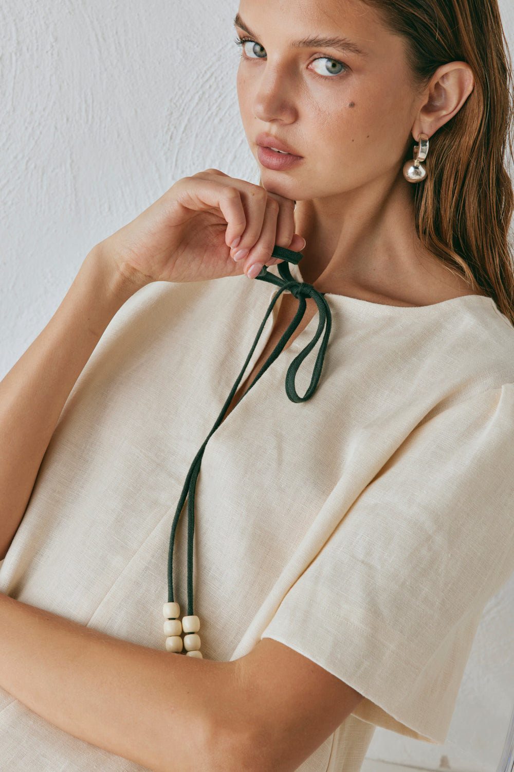 Olsen Linen Mini Dress Cream