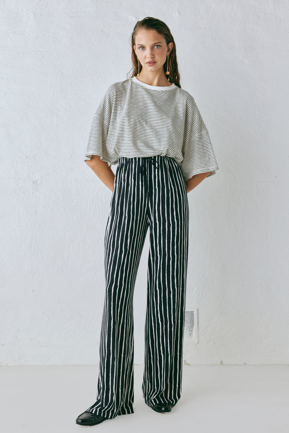 Rieti Pants Black Stripe
